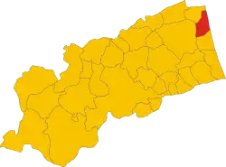 Locatie van Cupra Marittima in Ascoli Piceno (AP)