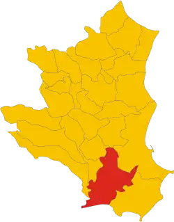 Locatie van Cutro in Crotone (KR)