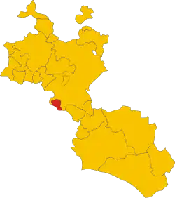 Locatie van Delia in Caltanissetta (CL)