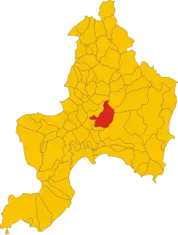 Locatie van Dolianova in Zuid-Sardinië (SU)