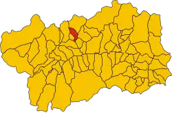 Locatie van Doues in Aostadal (AO)