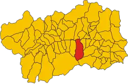 Locatie van Fénis in Aostadal (AO)