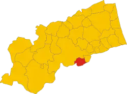 Locatie van Folignano in Ascoli Piceno (AP)