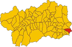 Locatie van Fontainemore in Aostadal (AO)