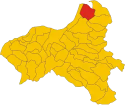 Locatie van Francavilla Angitola in Vibo Valentia (VV)