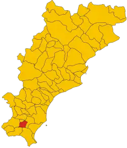 Locatie van Garlenda in Savona (SV)