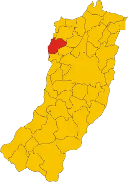 Locatie van Gattatico in Reggio Emilia (RE)