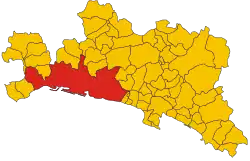 Locatie van Genua in Genua