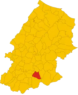 Locatie van Gildone in Campobasso (CB)