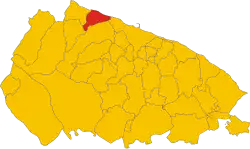 Locatie van Giovinazzo in Bari (BA)