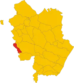 Locatie van Gorgoglione in Matera (MT)