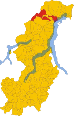 Locatie van Gravedona ed Uniti in Como (CO)