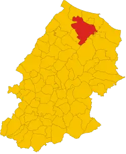 Locatie van Guglionesi in Campobasso (CB)