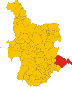 Locatie van Laconi in Oristano (OR)