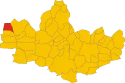 Locatie van Lazzate in Monza e Brianza (MB)