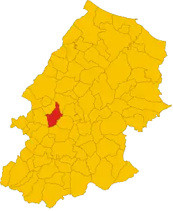 Locatie van Limosano in Campobasso (CB)