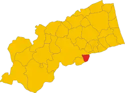 Locatie van Maltignano in Ascoli Piceno (AP)