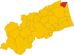 Locatie van Massignano in Ascoli Piceno (AP)