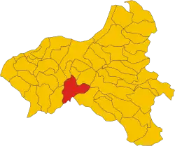 Locatie van Mileto in Vibo Valentia (VV)