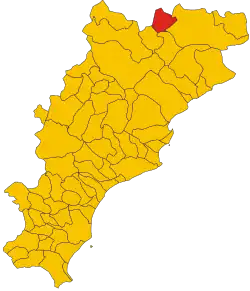 Locatie van Mioglia in Savona (SV)