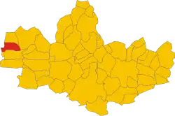 Locatie van Misinto in Monza e Brianza (MB)