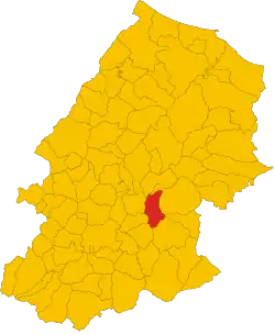 Locatie van Monacilioni in Campobasso (CB)