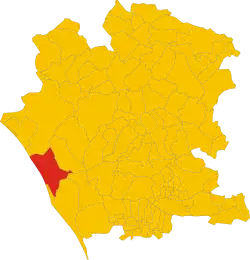 Locatie van Mondragone in Caserta (CE)