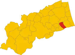 Locatie van Monsampolo del Tronto in Ascoli Piceno (AP)