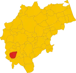 Locatie van Monte Cavallo in Macerata (MC)