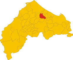 Locatie van Monte San Vito in Ancona (AN)