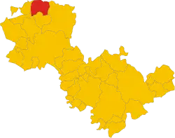 Locatie van Montegabbione in Terni (TR)