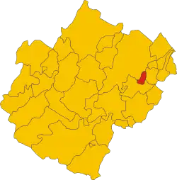 Locatie van Montiano in Forlì-Cesena (FC)