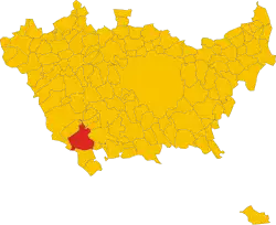 Locatie van Morimondo in Milaan (MI)