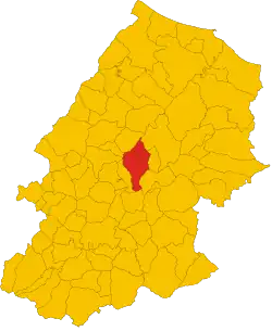 Locatie van Morrone del Sannio in Campobasso (CB)