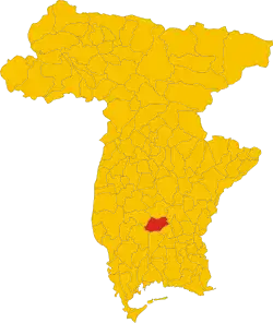 Locatie van Mortegliano in Udine (UD)