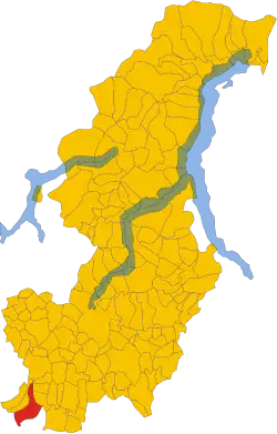 Locatie van Mozzate in Como (CO)