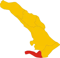 Locatie van Muggia in Triëst (TS)