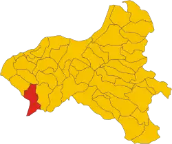 Locatie van Nicotera in Vibo Valentia (VV)