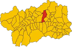 Locatie van Nus in Aostadal (AO)