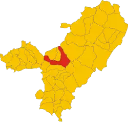 Locatie van Orani in Nuoro (NU)