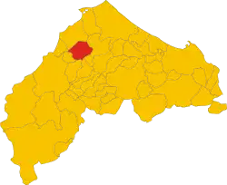 Locatie van Ostra Vetere in Ancona (AN)