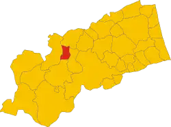 Locatie van Palmiano in Ascoli Piceno (AP)