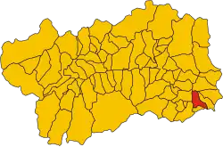 Locatie van Perloz in Aostadal (AO)