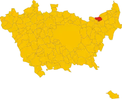 Locatie van Pessano con Bornago in Milaan (MI)