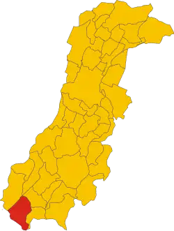 Locatie van Pievepelago in Modena (MO)