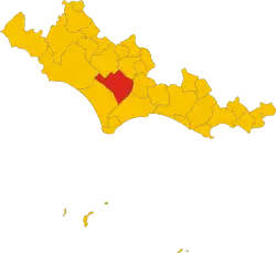 Locatie van Pontinia in Latina (LT)