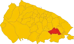 Locatie van Putignano in Bari (BA)