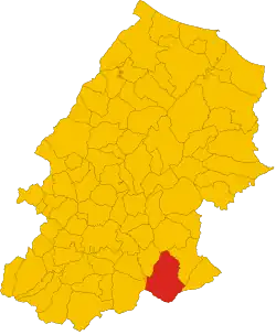 Locatie van Riccia in Campobasso (CB)