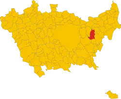 Locatie van Rodano in Milaan (MI)