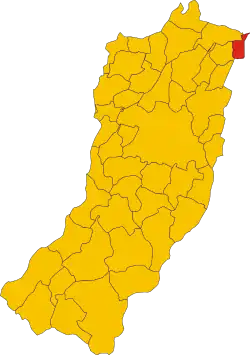 Locatie van Rolo in Reggio Emilia (RE)